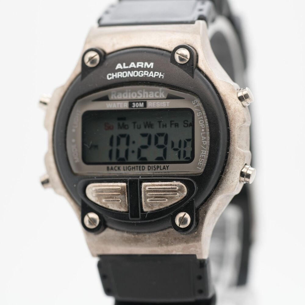 Vintage RadioShack 63-5097 Digital Alarm Chronograph Watch - 30M - Running